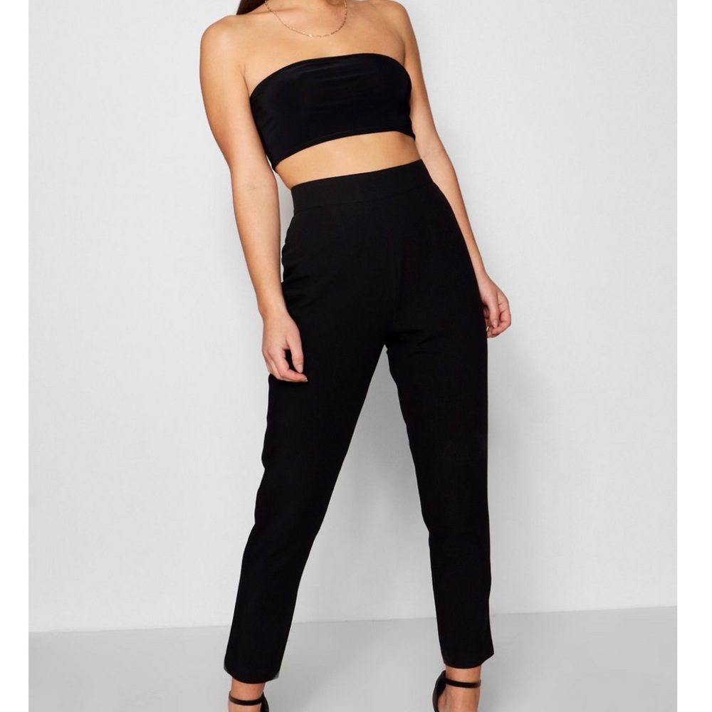 High waisted woven trousers